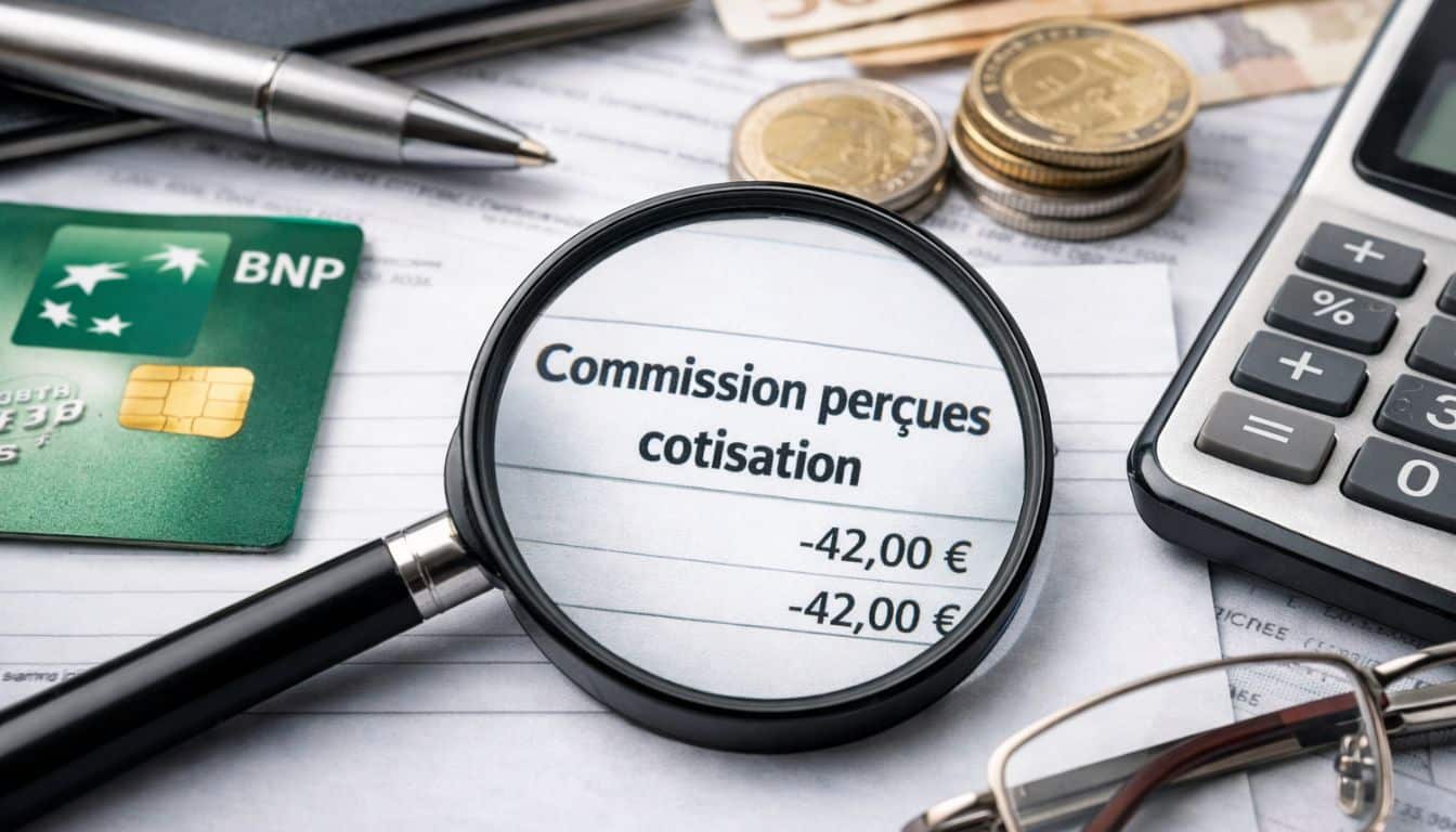 commission perçus avec zoom sur relevé de compte