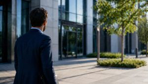 Homme d'affaires dans un espace urbain